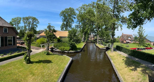 Panorama Canal Giethoorn Netherlands — Foto de Stock