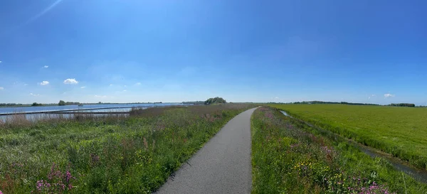 Panorama Path Next Lake Oldetrijne Friesland Netherlands — Stok fotoğraf