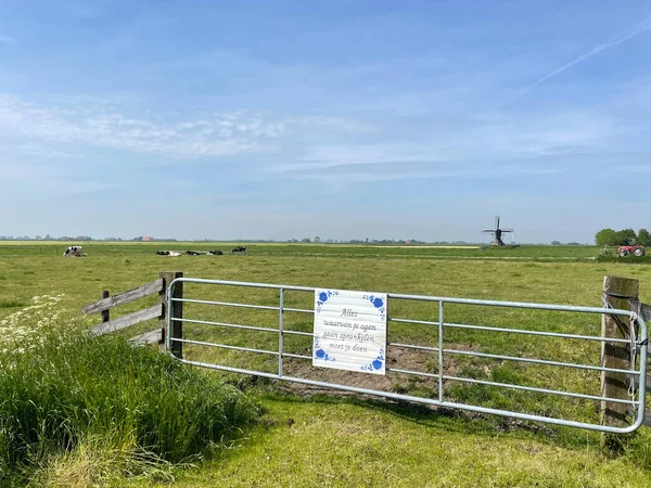 Qoute Sign Windmill Nijhuizum Friesland Netherlands — Stock Photo, Image