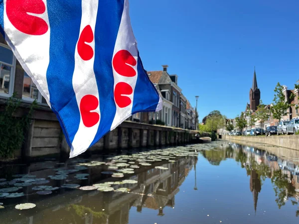 Frisian Flag Canal Bolsward Friesland Netherlands — Stock Photo, Image