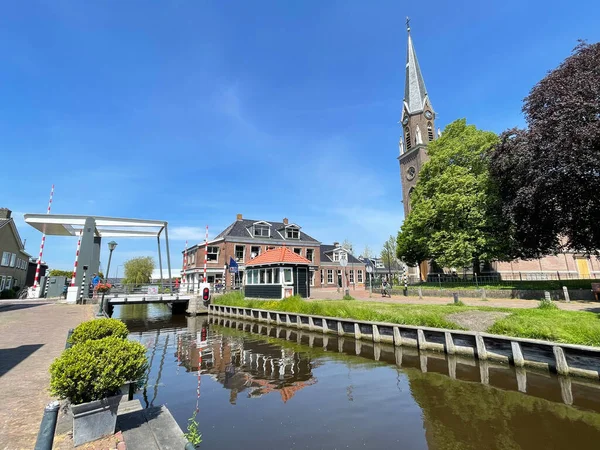 Canal Ciudad Wergea Frisia Los Países Bajos — Foto de Stock