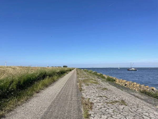 Caminho Dique Flevoland Países Baixos — Fotografia de Stock