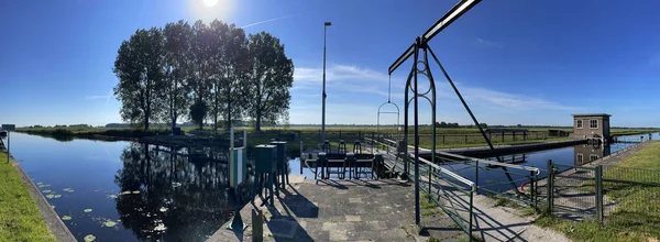 Panorama Vanaf Een Grachtengordel Rond Nieuwehorne Friesland — Stockfoto