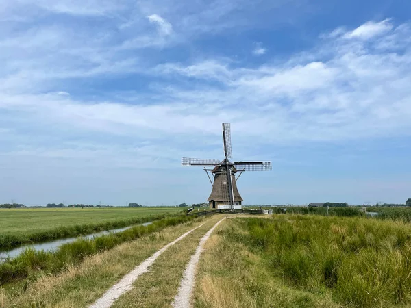 Windmolen Rond Vegelinsoord Friesland — Stockfoto