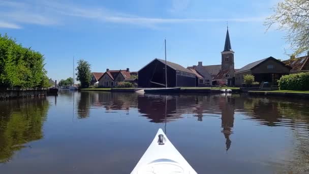 Hollanda Friesland Uitwellingerga Kano Gezisi — Stok video