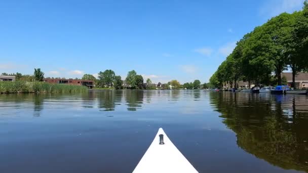 Kajakarstwo Okolicach Sneek Friesland Holandia — Wideo stockowe