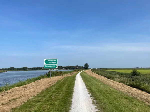 Waterverkeersbord Naar Leeuwarden Groningen Rond Garyp Friesland — Stockfoto