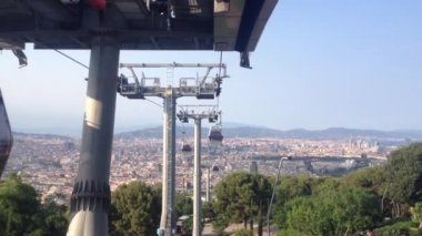 teleferik aşağı gidiş-montjulc Hill Barcelona, İspanya