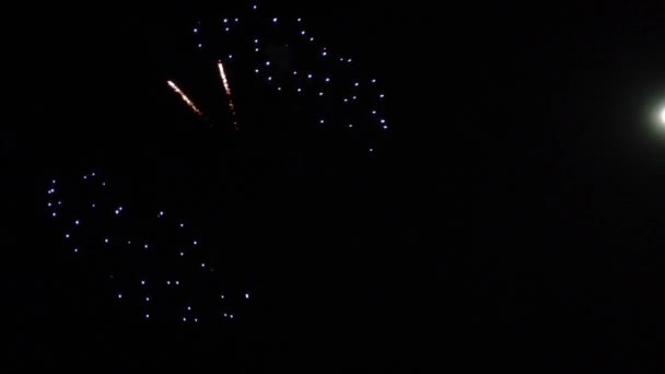 Fireworks at the Tapati festival in the Easter Island, Rapa Nui — Stock Video