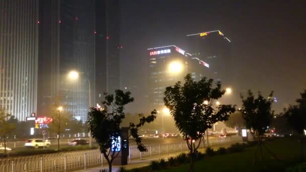 Buildings and traffic downtown Beijing, Peking, China — Stock Video