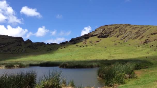 Rano Raraku, Easter Island, Rapa Nui — Stock Video