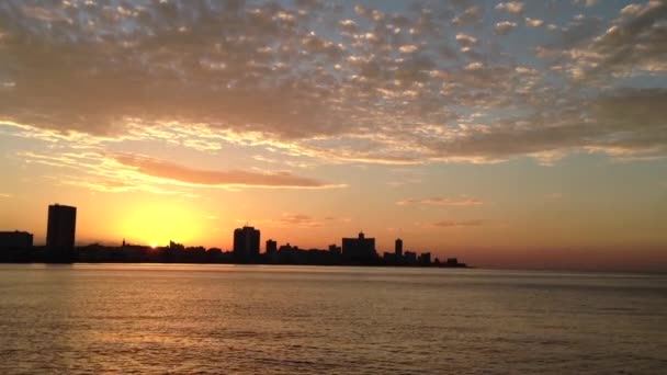 Sunset Havanna skyline, Kuba — Stockvideo