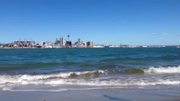 Auckland Skyline, Νέα Ζηλανδία — Αρχείο Βίντεο