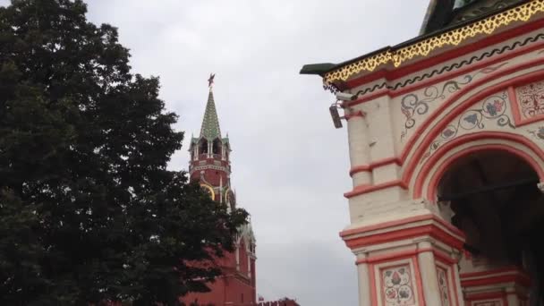 Saint basil's kathedraal in Moskou, kremlin — Stockvideo