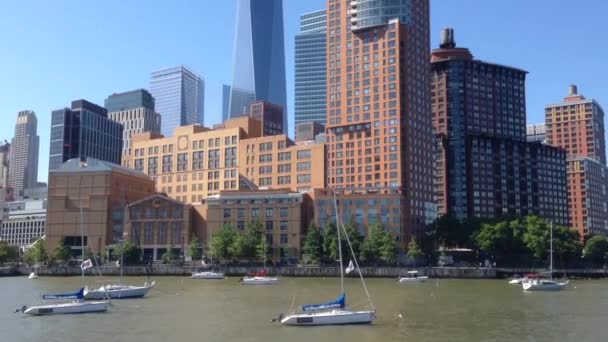 Torre de la Libertad en Manhattan, Nueva York, EE.UU. — Vídeo de stock