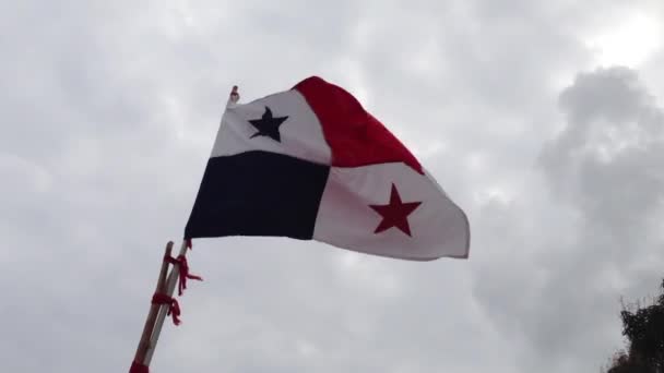 Panama vlag aan san blas eilanden vlag — Stockvideo