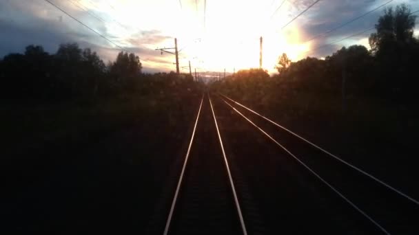 Trans siberia ferrovia tramonto — Video Stock