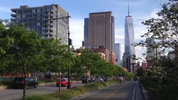 Башня Свободы в Манхэттене, Нью-Йорк, США — стоковое видео