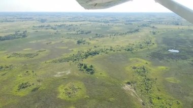 Flying over the Okavango Delta in Botswana
