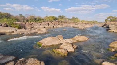 Zambiya 'daki Ngonye Şelalesinden görüntü