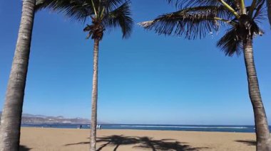 Las Palmas de Gran _ Canaria 'da Las Canteras sahilinde yürümek