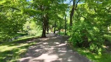 Polonya, Varşova 'daki Azienki Parkı' nda yürüyorum.