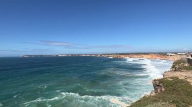 Sahil ve Cape St. Vincent Portekiz 'deki Fortaleza de Sagres' ten görüldü.