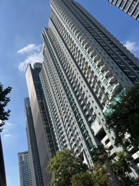 Bangkok, Tayland 'da gökdelenli Khlong Saen Saep Ekspres Tekne Kanalı