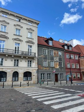 Polonya 'nın eski Varşova kasabasında mimarlık