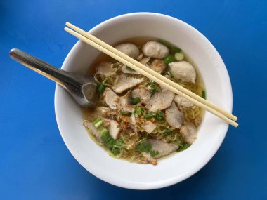 Bangkok, Tayland 'da bir kase wonton eriştesi