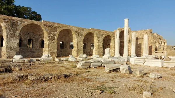 Ruiner av den antika staden Side — Stockfoto