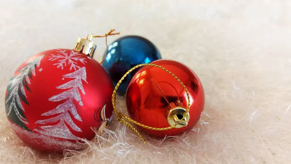 Vintage Christmas balls and bead decorations on a white Royalty Free Stock Photos