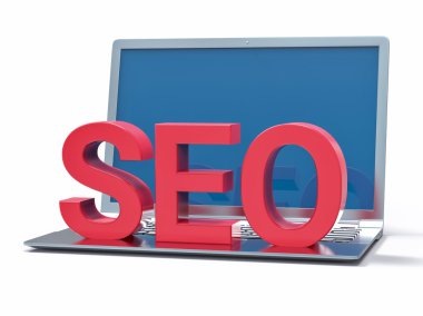 3D kırmızı gümüş Seo kelime