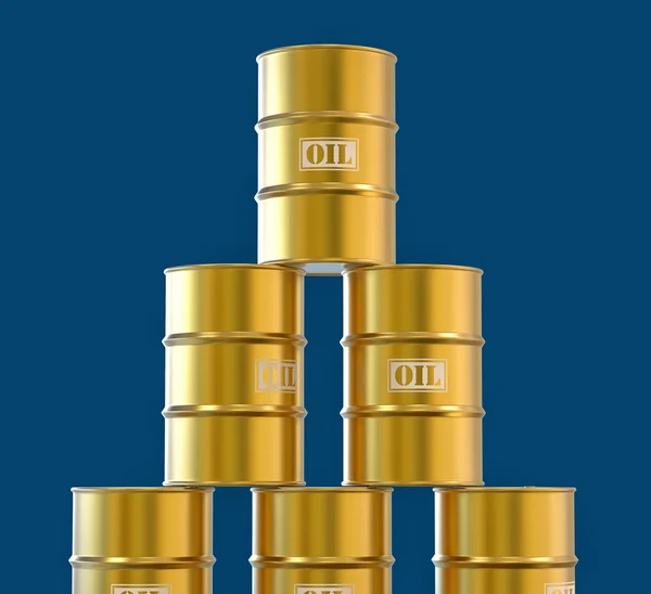 Isolated 3D Oil Barrels — Stock Photo, Image