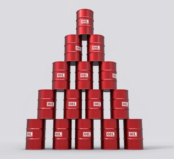 Isolated 3D Oil Barrels — Stock Photo, Image