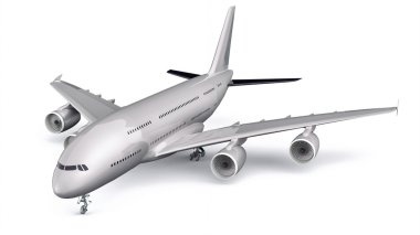 3D İzole Ticari Uçak