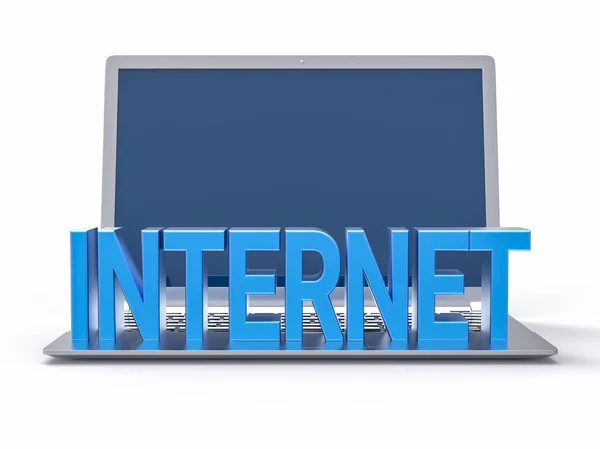 3D Blue Internet Word — Fotografie, imagine de stoc