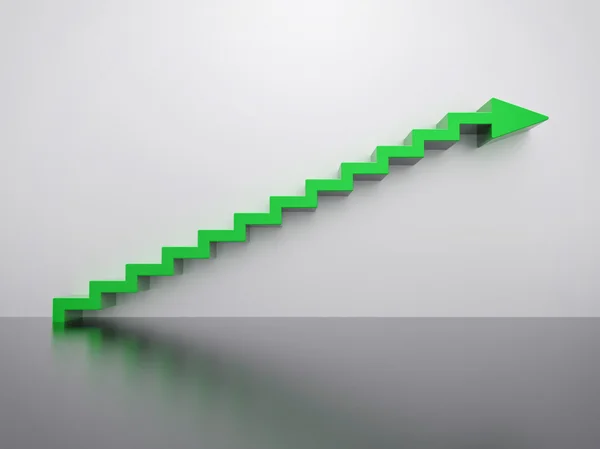 Isolierte 3D-Treppe Pfeil — Stockfoto