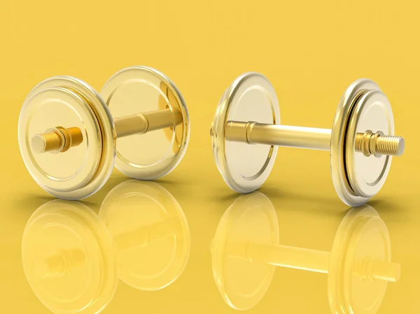 Illustrazione del manubrio dorato 3D isolato — Foto Stock