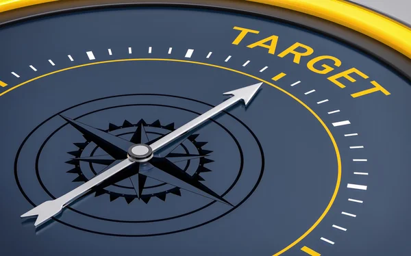 3D Compass. Target Word — Stock Photo, Image