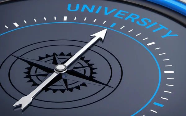 3D Compass. University Word — Stock Photo, Image