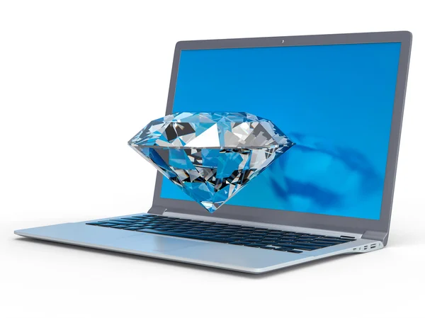 3D-diamond Laptop achtergrond — Stockfoto