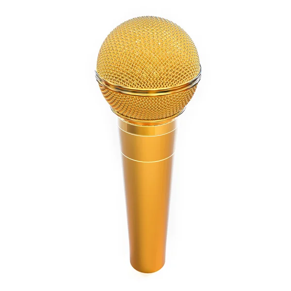 Isoliertes Goldenes Mikrofon — Stockfoto