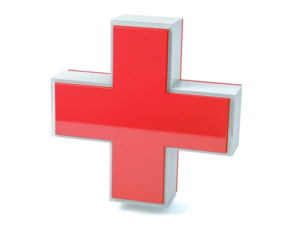 3D isolated medical aid cross render — Stock Photo, Image