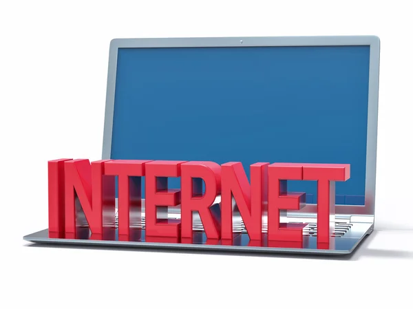 3D Red Internet Word — Stock Photo, Image