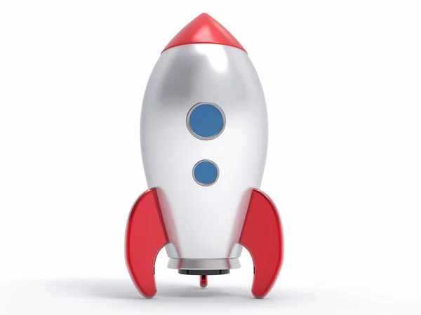 Isolated 3D Metallic Rocket — Stock Photo, Image