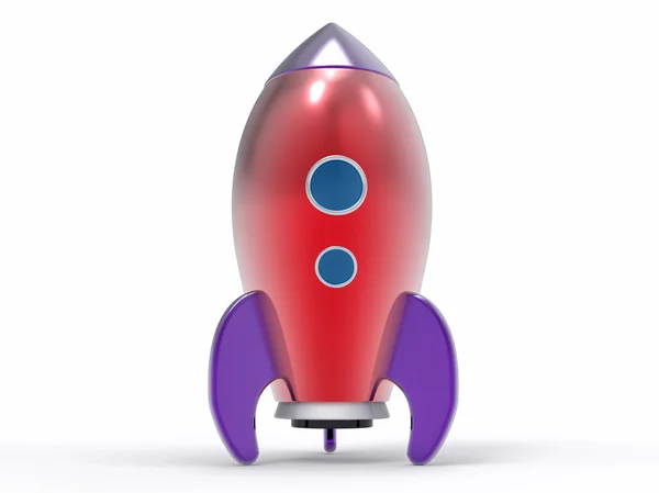 Isolated 3D Metallic Rocket — Stock Photo, Image