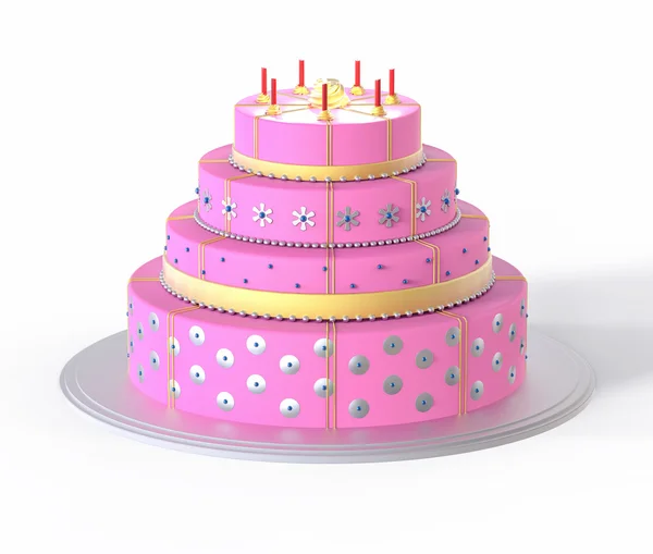3D izole pembe pasta illüstrasyon