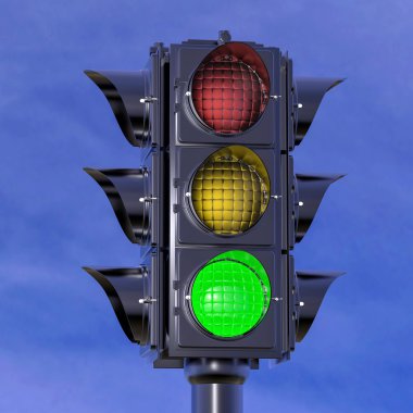 3D izole trafik ışık şekil