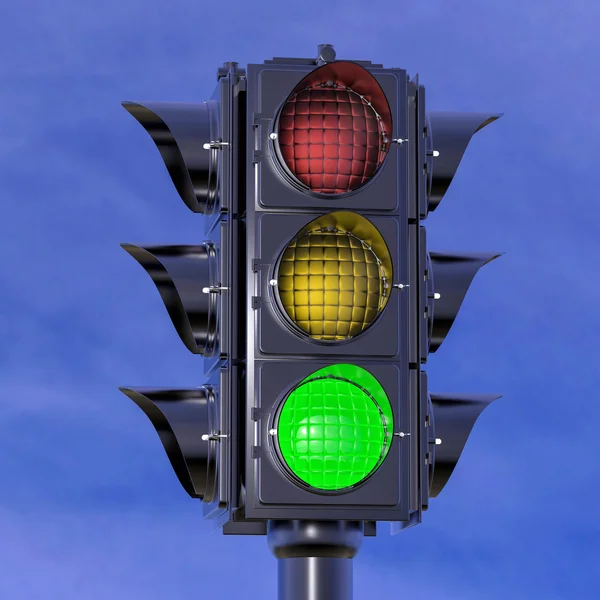 Ilustración de semáforo aislado 3D — Foto de Stock